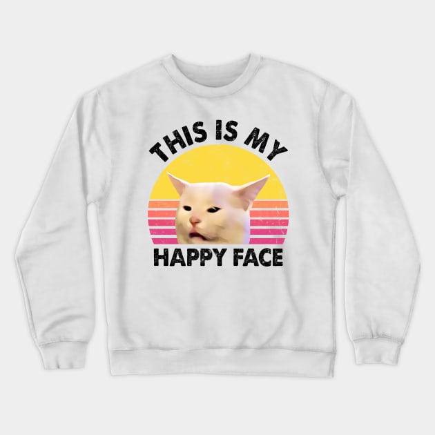 THIS IS MY HAPPY FACE Crewneck Sweatshirt by JohnetteMcdonnell